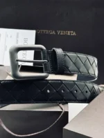 Мужской ремень Bottega Veneta тёмно-синего цвета, артикул 347092 — фото 2