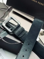 Мужской ремень Bottega Veneta тёмно-синего цвета, артикул 347092 — фото 3