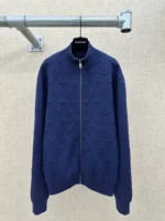 Мужская кофта на молнии Louis Vuitton тёмно-синего цвета, артикул 347098