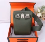 Мужская сумка-слинг Hermes цвета хаки, артикул 347141 — фото 3