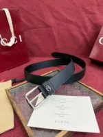 Мужской ремень Gucci чёрного цвета, артикул 347142 — фото 3