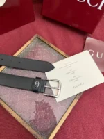 Мужской ремень Gucci чёрного цвета, артикул 347142 — фото 4