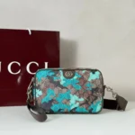 Мужская сумка мессенджер Gucci голубого цвета, артикул 347143