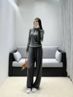 Женский спортивный костюм Chrome Hearts серого цвета, артикул 347204 — фото 7