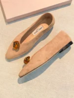 Женские балетки Jimmy Choo бежевого цвета, артикул 347216 — фото 2