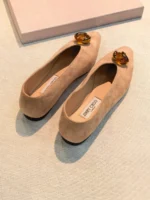 Женские балетки Jimmy Choo бежевого цвета, артикул 347216 — фото 5