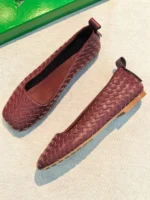 Женские балетки Bottega Veneta бордового цвета, артикул 347239 — фото 2