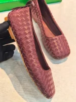 Женские балетки Bottega Veneta бордового цвета, артикул 347239 — фото 3