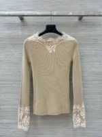 Женский лонгслив Valentino бежевого цвета, артикул 347244