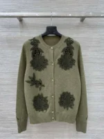 Женский кардиган Loro Piana цвета хаки, артикул 347249
