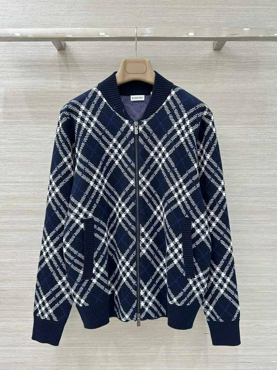 347251_1 Женский бомбер Burberry тёмно-синего цвета, артикул 347251
