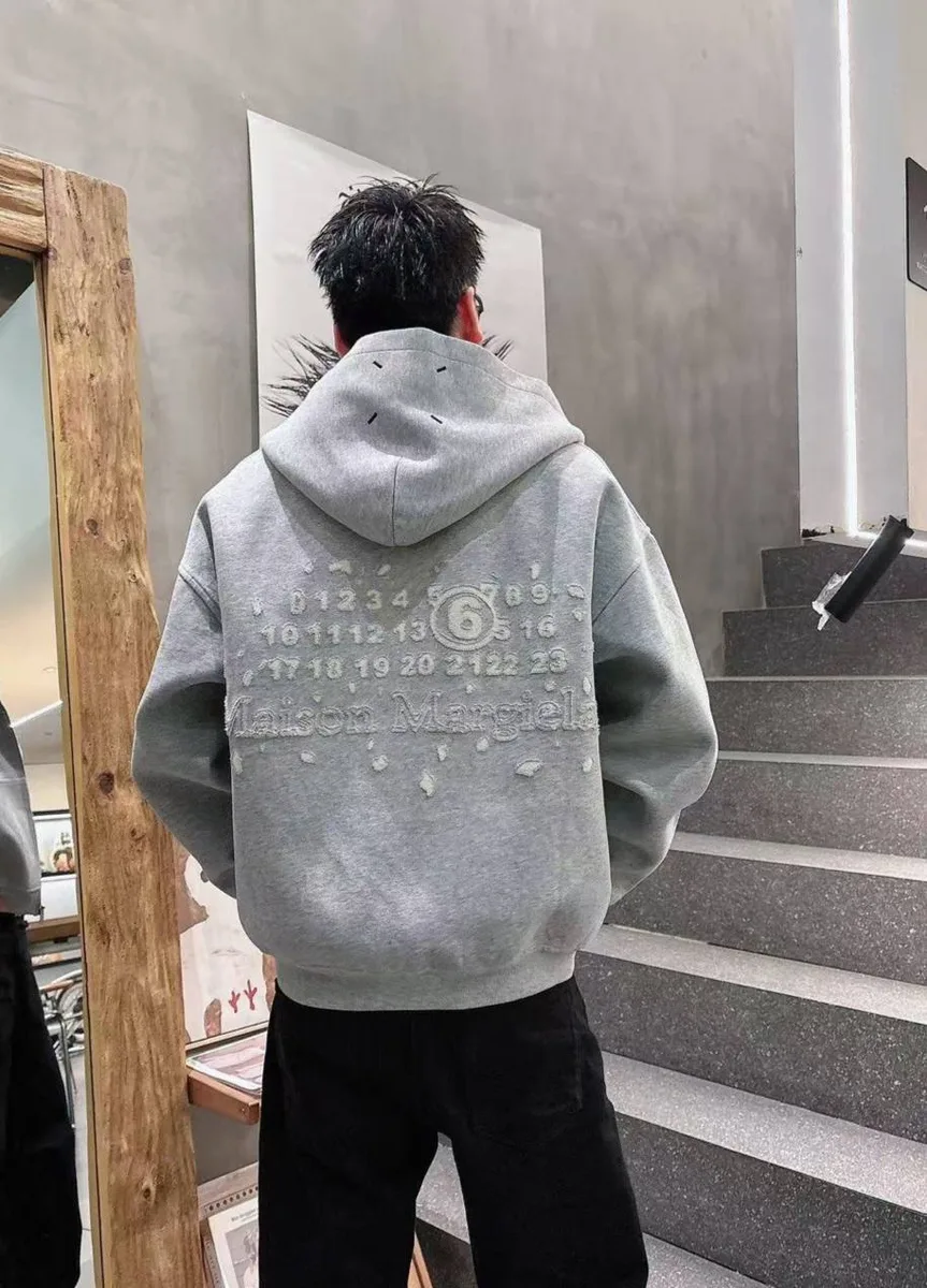 347265_1 Мужская кофта на молнии Maison Margiela серого цвета, артикул 347265