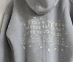 Мужская кофта на молнии Maison Margiela серого цвета, артикул 347265 — фото 4