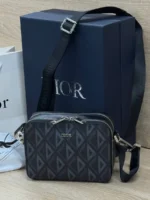 Мужская сумка мессенджер Dior чёрного цвета, артикул 347317