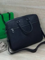 Мужской портфель Bottega Veneta тёмно-синего цвета, артикул 347320 — фото 4