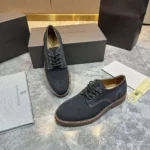 Мужские дерби Brunello Cucinelli серого цвета, артикул 347326