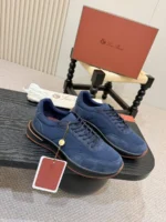 Мужские кроссовки Loro Piana синего цвета, артикул 347328