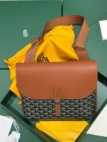 Мужская сумка мессенджер Goyard коричневого цвета, артикул 347381