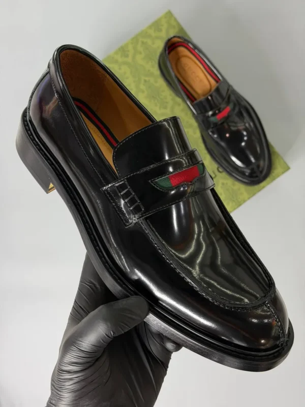 Мужские лоферы Gucci чёрного цвета, артикул 347393
