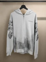 Мужская кофта на молнии Balenciaga серого цвета, артикул 347439