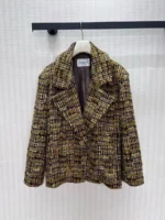 Женский пиджак Saint Laurent цвета хаки, артикул 347442