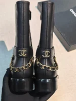Женские полусапоги Chanel чёрного цвета, артикул 347461 — фото 4