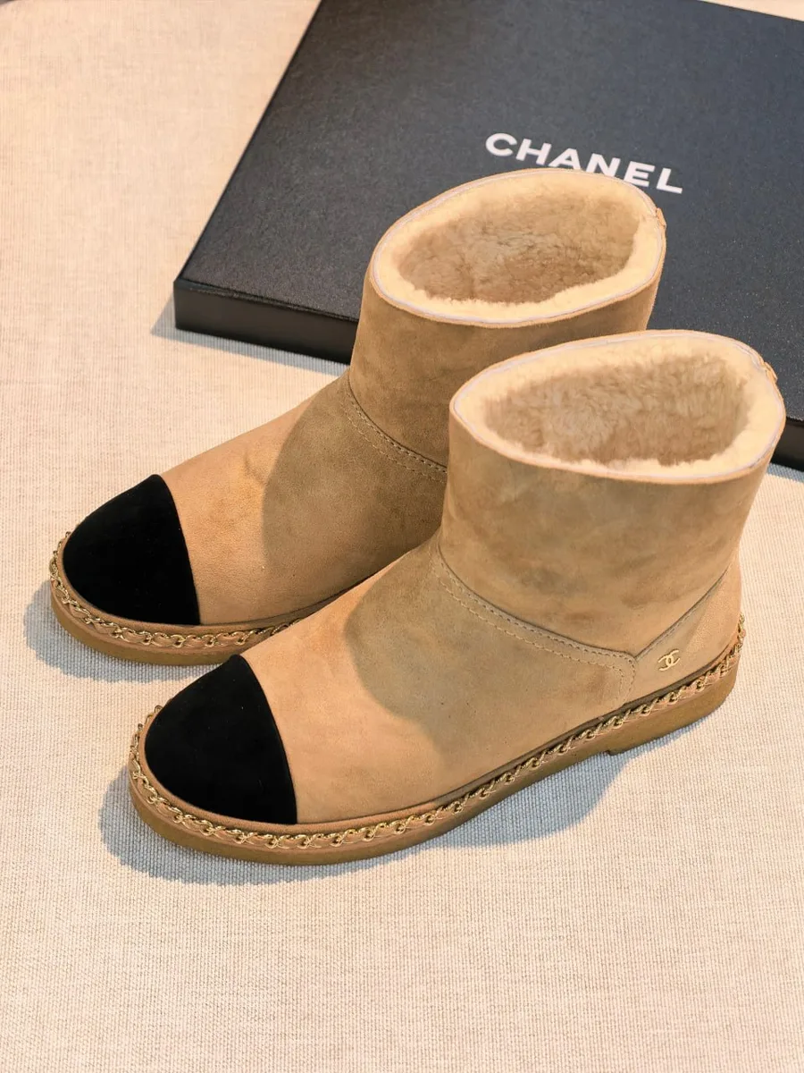 347465_1 Женские угги Chanel бежевого цвета, артикул 347465