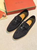 Женские лоферы Loro Piana чёрного цвета, артикул 347471