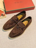 Женские лоферы Loro Piana коричневого цвета, артикул 347472
