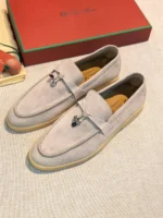 Женские лоферы Loro Piana белого цвета, артикул 347476
