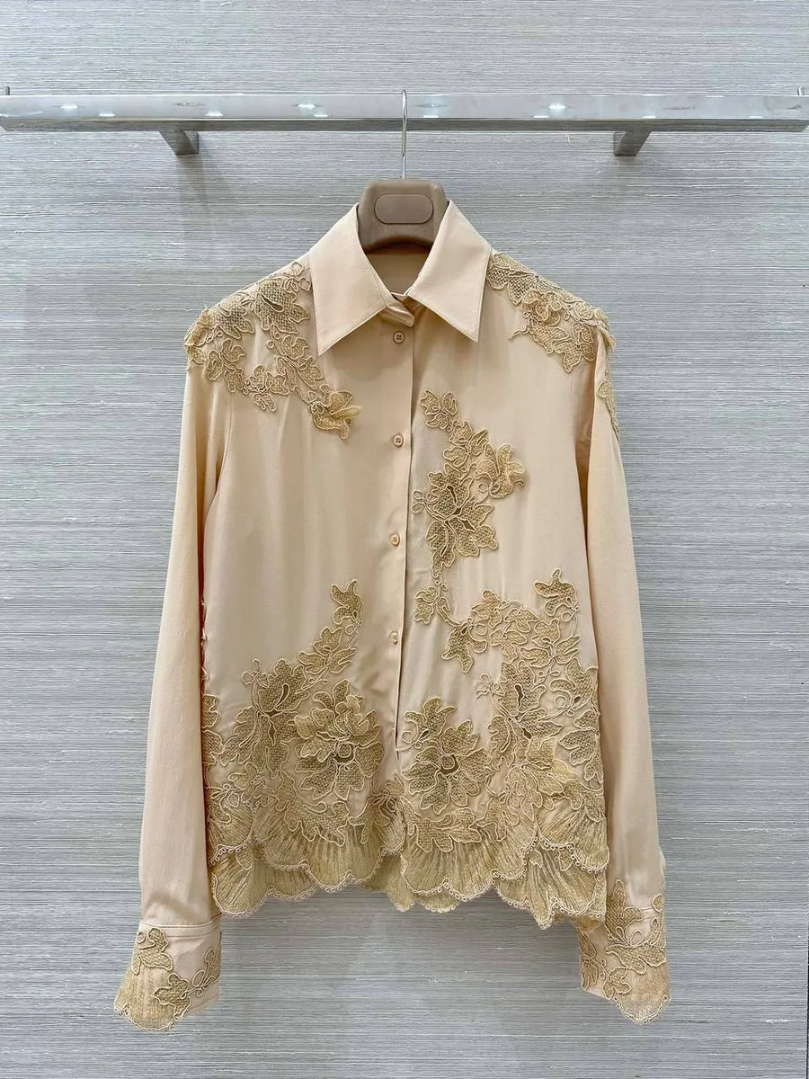 347505_1 Женская рубашка Ermanno Scervino бежевого цвета, артикул 347505