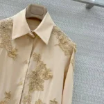 Женская рубашка Ermanno Scervino бежевого цвета, артикул 347505 — фото 3
