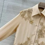 Женская рубашка Ermanno Scervino бежевого цвета, артикул 347505 — фото 4