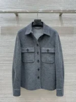 Женская рубашка Loro Piana серого цвета, артикул 347508