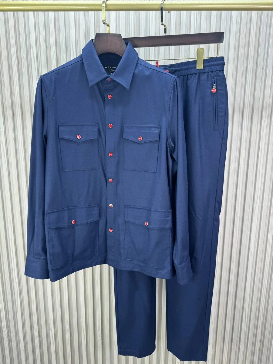 347530_1 Мужской костюм Kiton синего цвета, артикул 347530