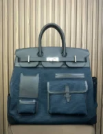 Мужской портфель HERMES HAC Birkin синего цвета, артикул 347580