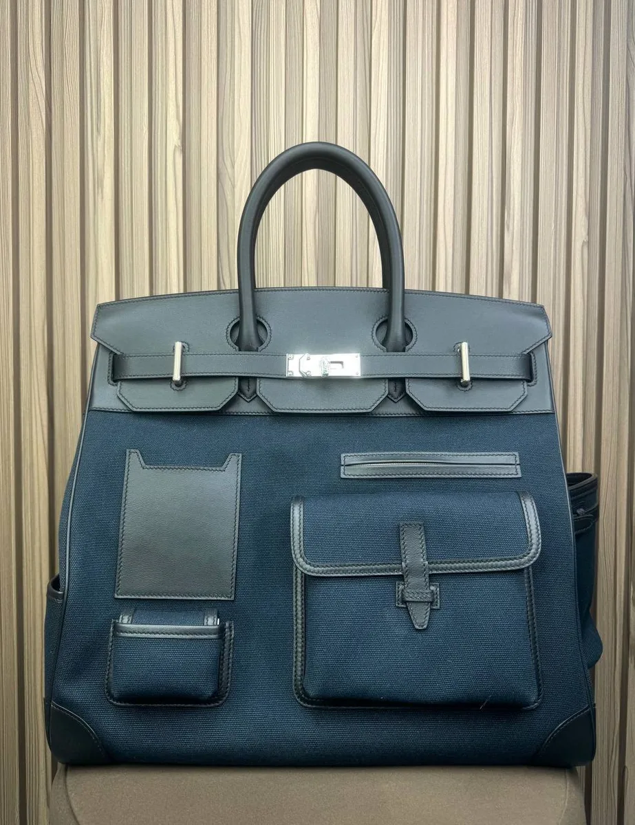 347580_1 Мужской портфель HERMES HAC Birkin синего цвета, артикул 347580