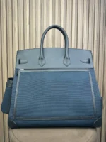 Мужской портфель HERMES HAC Birkin синего цвета, артикул 347580 — фото 2