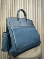 Мужской портфель HERMES HAC Birkin синего цвета, артикул 347580 — фото 4