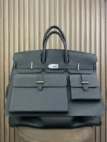 Мужской портфель HERMES HAC Birkin чёрного цвета, артикул 347581