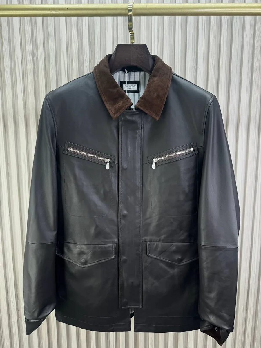347584_1 Мужская куртка Brunello Cucinelli коричневого цвета, артикул 347584