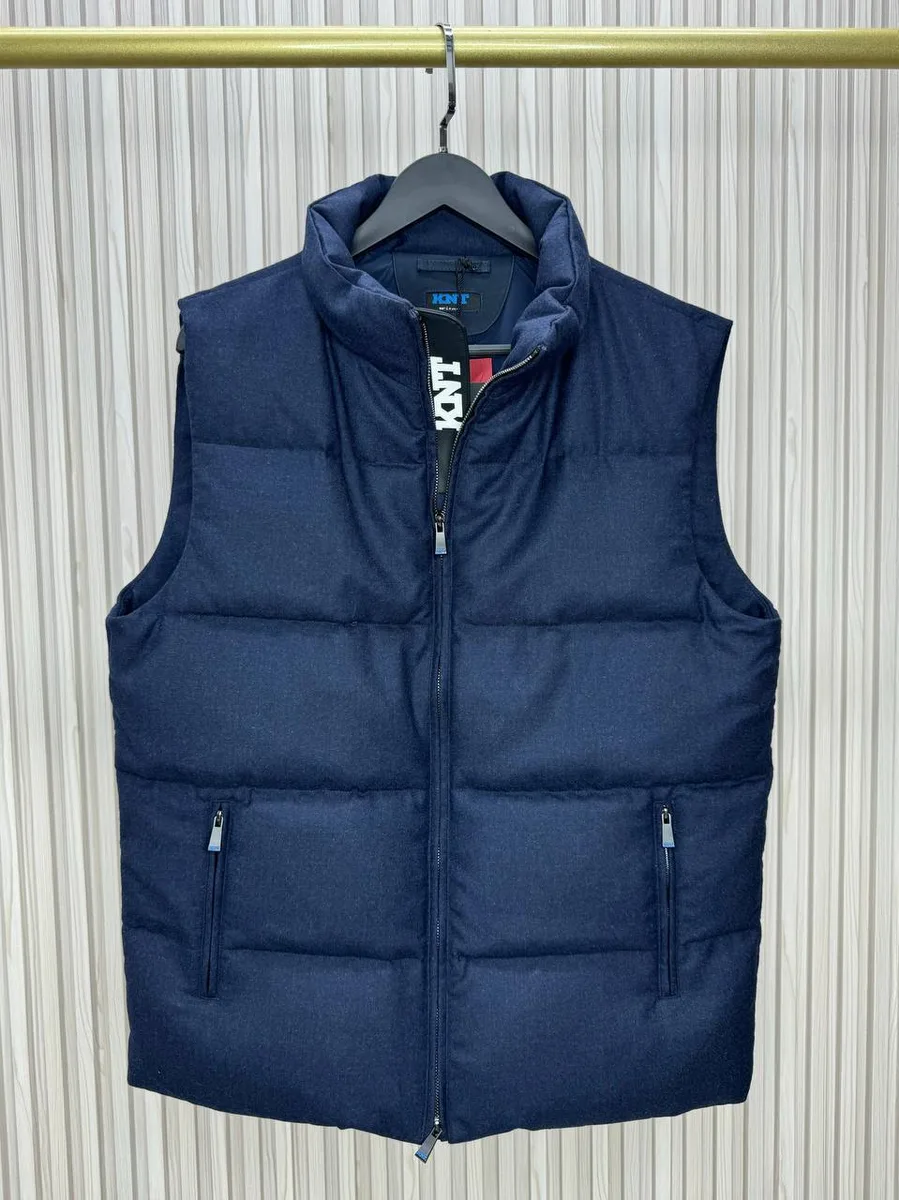 347588_1 Мужская безрукавка Kiton тёмно-синего цвета, артикул 347588