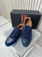 Мужские кроссовки Zegna тёмно-синего цвета, артикул 347594 — фото 3