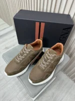 Мужские кроссовки Zegna коричневого цвета, артикул 347595