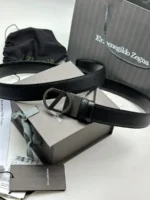 Мужской ремень Zegna чёрного цвета, артикул 347626