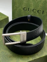 Мужской ремень Gucci чёрного цвета, артикул 347629 — фото 2