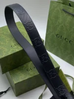 Мужской ремень Gucci чёрного цвета, артикул 347629 — фото 3