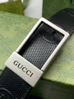 Мужской ремень Gucci чёрного цвета, артикул 347629 — фото 5