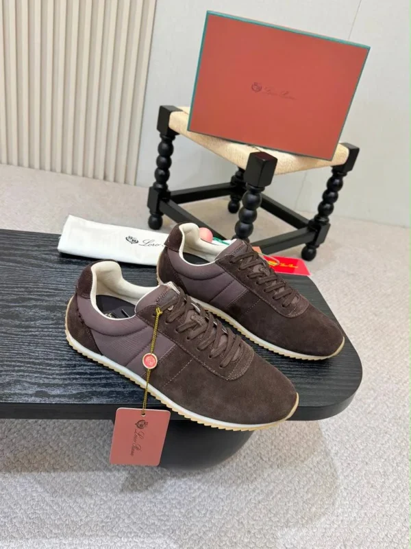 Мужские кроссовки Loro Piana коричневого цвета, артикул 347645