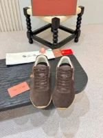 Мужские кроссовки Loro Piana коричневого цвета, артикул 347645 — фото 3